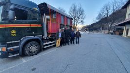 Gruppenfoto der Initianten v.l.n.r: Fredy Pfister (historic RhB), Christian Meyer (historic RhB), Patrick Bigler (Wagi Museum), Roman Sommer (BMA), Armin Brüngger (historic RhB)